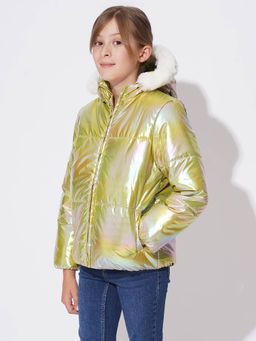 VERO MODA - Green Solid Regular Puffer Jacket