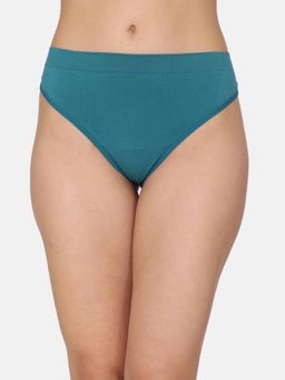 Zivame - Medium Rise Seamless Thong - Blue