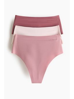 H&M MOVE - Women Pink 3-pack high-waist thong briefs with DryMove