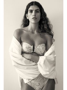 H&M - Women Pink Padded bandeau bikini top