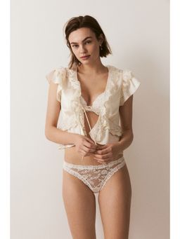 H&M - Women Beige 2-pack lace thong briefs