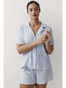 H&M - Women Multi-Color Linen-blend T-Shirt and Shorts