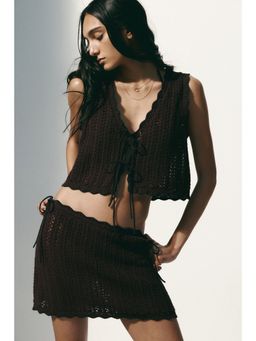 H&M - Women Brown Crochet-look beach skirt