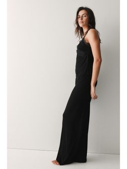 H&M - Women Black Lace-trimmed jersey pyjamas and Top