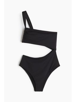 H&M - Women Black One-shoulder cut-out swimsuit