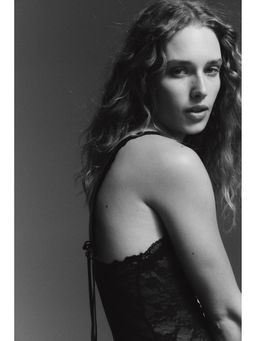 H&M - Women Black Lace thong bodysuit