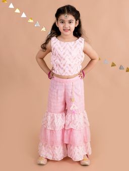PSPeaches - Girls Pink Top Sharara (Set of 2)