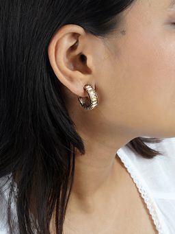 Joker and Witch - Joker & Witch Ula Hoop Brown Stone Earrings