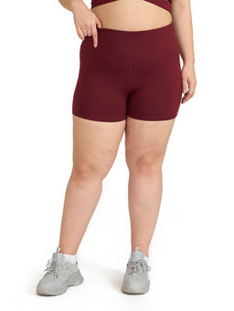 Hunnit - Zen Women Red Stretchable Shorts