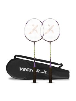 Vector X - Vxb 70 Badminton Racquet Set Aluminium Head and Steel Shaft With Full Cover - Purple