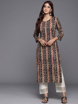 Varanga - Women Batik Printed Round Neck Straight Kurta