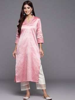 Varanga - Women Pink Thread Work Straight Kurta