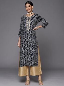 Varanga - Blue Embroidered Straight Kurta