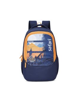 Safari - Sigma 4 Navy Blue and Orange 36L Casual 3 Compartment Backpack-Large