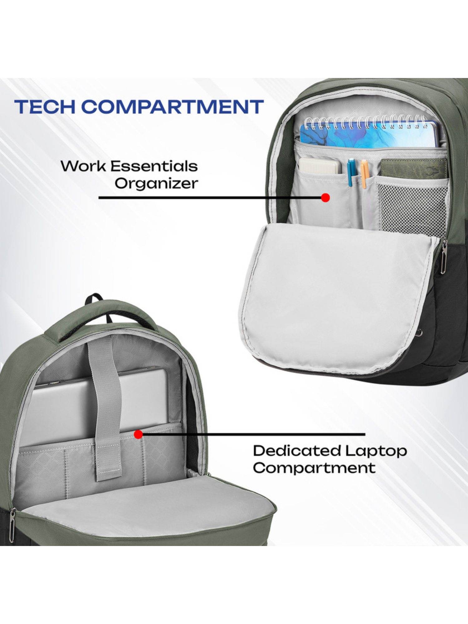 Buy Safari Zen 4 Black and Green 34L Laptop Backpack Online