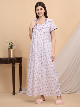 Sweet Dreams - Women Purple Printed Nightdress