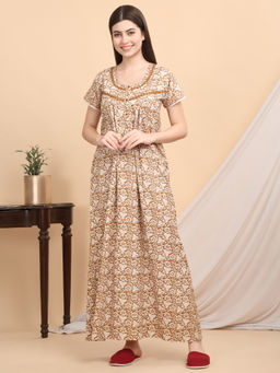 Sweet Dreams - Women Yellow Floral Nightdress