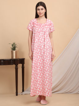 Sweet Dreams - Women Pink Floral Nightdress