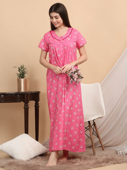 Sweet Dreams - Women Pink Printed Nightdress