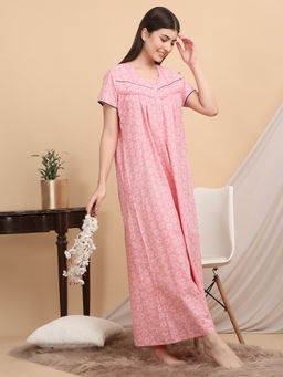 Sweet Dreams - Women Pink Printed Nightdress