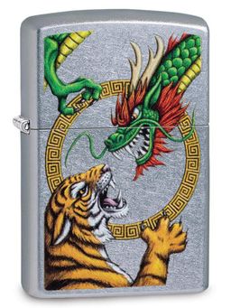 Zippo - Chinese Dragon Street Chrome Design Windproof Pocket Lighter