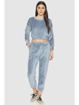 PRETTY LOVING THING - Solid Women Co-ord In Blue (Set of 2)