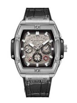 Giordano - Designer Multifunction Tonneau Dial Leather Strap Watch - GZ-50098-07 (M)