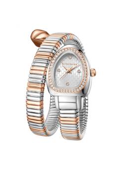 Giordano - Serpentine Analog Quartz Honeycomb Dial Crystal Bezel Watch - GZ-60188-11 (M)