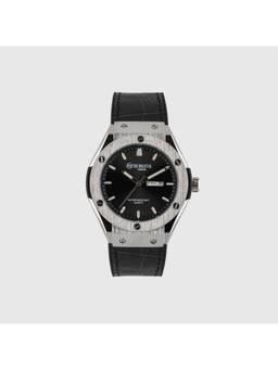 THE HOLISTIK - Apex Steel Bold Dial Men’s Crocodile Leather Strap Watch - TH-MTW-BLK-113 (L)