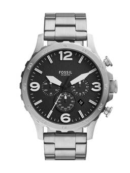 Fossil - Men Nate Silver Toned Quartz Watch JR1532 (M)