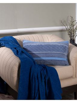 Maspar - Vintage Grandeur Vintgem Embroidery Hand Cotton Blue Medium Cushion Cover