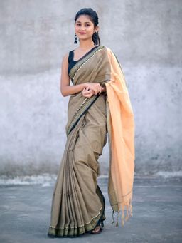Aparna - Taurpe Handloom Khadi Cotton Saree Without Blouse