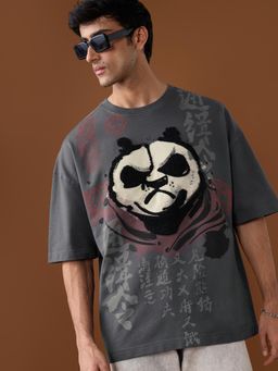 The Souled Store - Kung Fu Panda: Angry Panda Mens Super Oversized T-Shirt