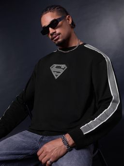 The Souled Store - Official Superman: Steel Mens Oversized Full Sleeve T-Shirt