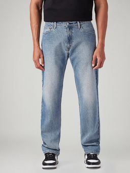 Levi's - Men 555 Light-Blue Relaxed Straight Fit Mid Rise Jeans