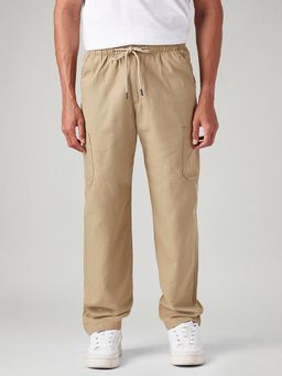 Levi's - Men'S Khaki Relaxed Tapered Fit Mid Rise Linen Cargos