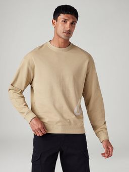Levi's - Men Beige Round Neck Pullover Sweatshirt