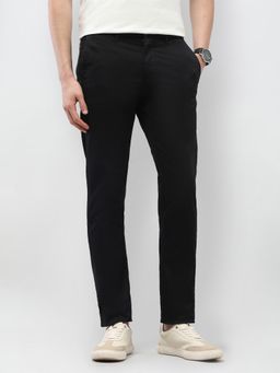 U.S. POLO ASSN. - Men Black Austin Slim Fit Satin Smart Casual Trousers