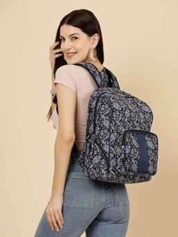 Anekaant - Navy Paisley Printed Backpack