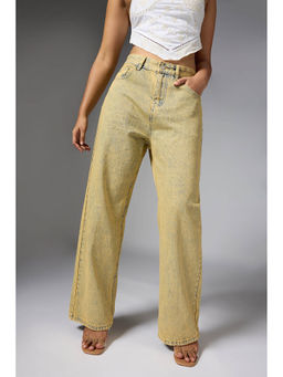 FREAKINS - Ochre Beige Earth Wide Jeans