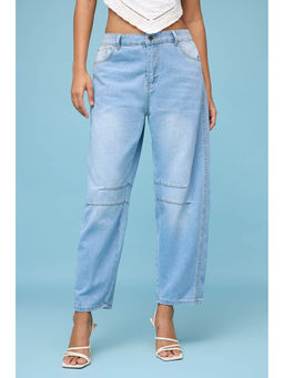 FREAKINS - Light Blue Barrel Leg Jeans
