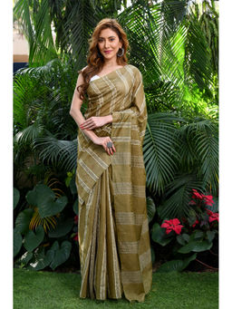 Beatitude - Green Kota Handwoven Banswara Silk Saree with Unstitched Blouse
