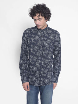 CRIMSOUNE CLUB - Mens Navy Blue Floral Kurta