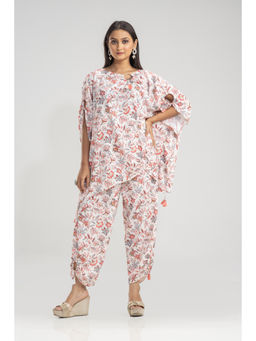 Sacred Suta - White Printed Crepe Co-Ord (Set of 2)