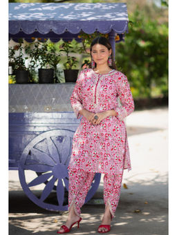 RANGREZA ETHNIC - Rosy Gota Patti Kurta with Dhoti Pant (Set of 2)