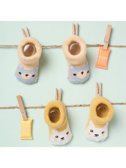 Kicks and Crawl - Multi-Color Cuddles and Bear Booties - (Pack of 2)