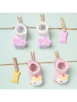 Kicks and Crawl - Multi-Color Rawr and Chirp 3d Booties - (Pack of 2)