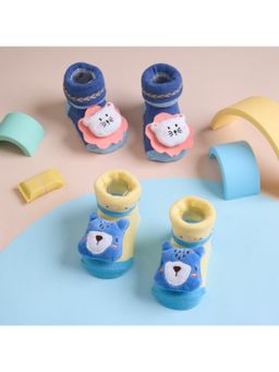 Kicks and Crawl - Multi-Color Mighty Paws 3d Booties - (Pack of 2)