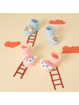 Kicks and Crawl - Multi-Color Baa Baa Bee 3d Booties - (Pack of 2)