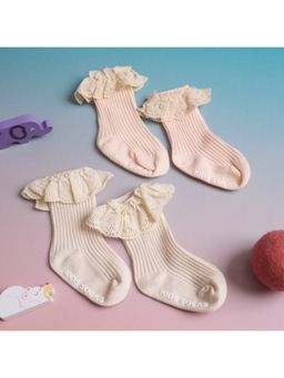 Kicks and Crawl - Multi-Color Dainty Darlings socks - (Pack of 2)